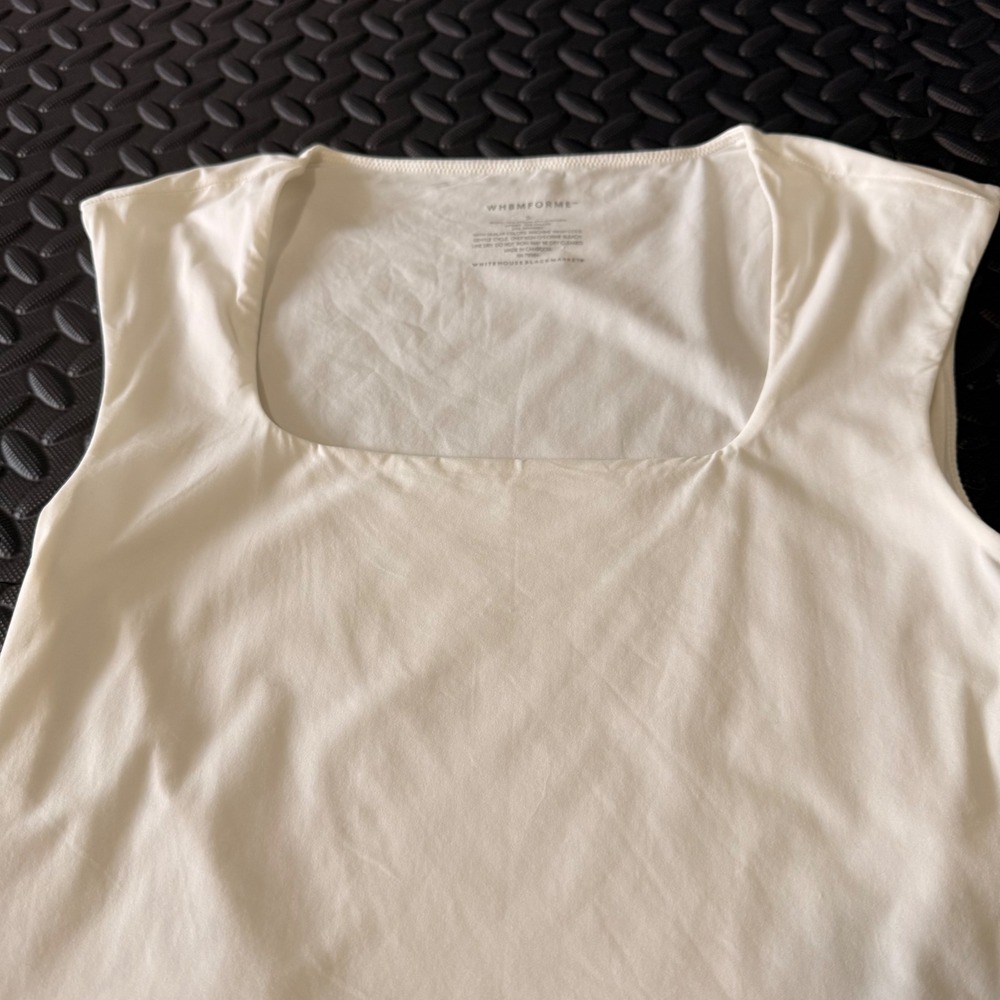White House Black Market WHBMFORME White Square Neck Sleeveless Top Small